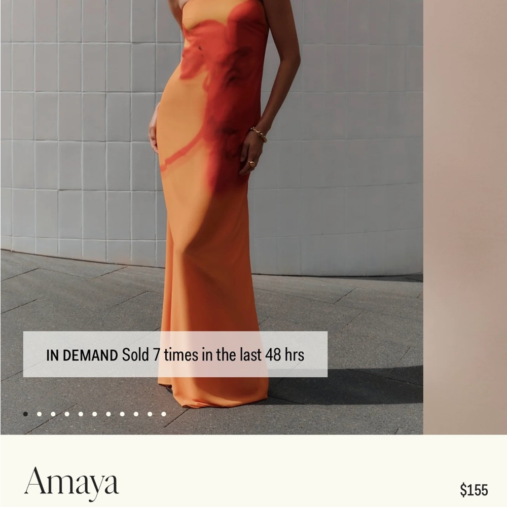 Meshki Orange and Red Strapless Maxi Dress - Picture 2 of 5